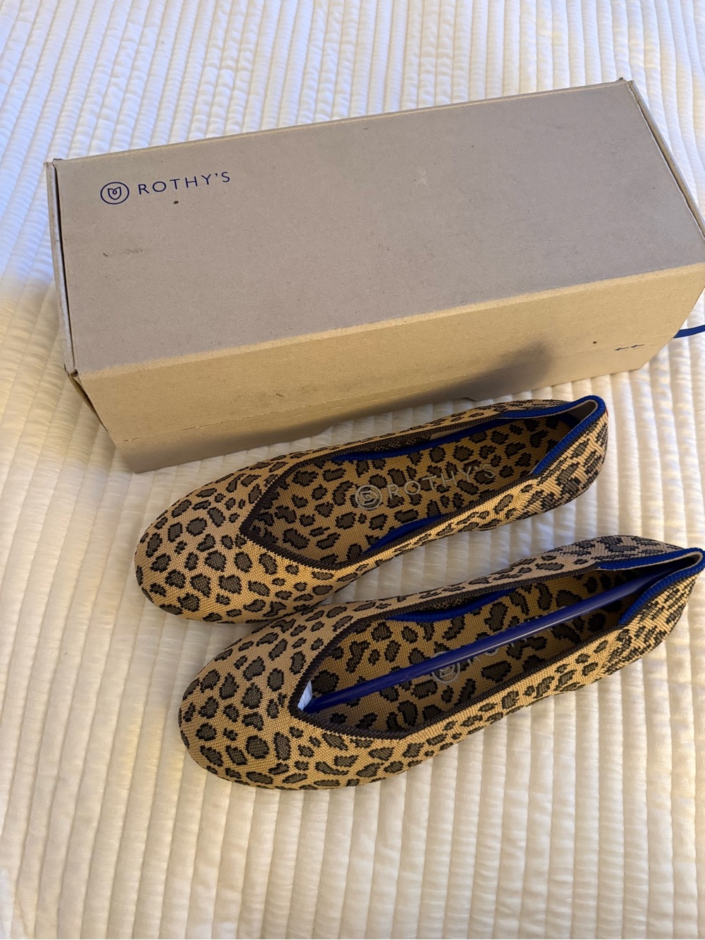 Rothy’s Leopard Print Women's Ballet Flat - Tan/Black NWT SZ 8